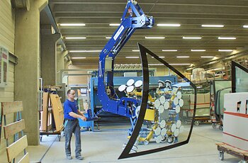 Vakuumhebegerät für gebogenes Glas