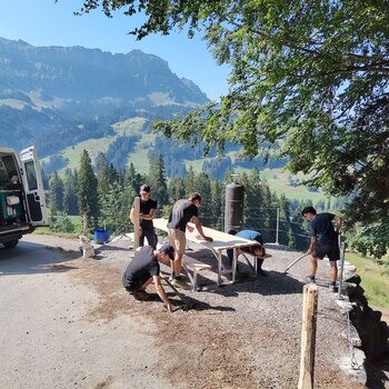 Die letzten Arbeiten am Brätliplatz sind im Gange.
