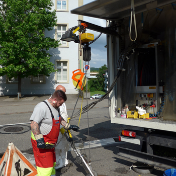 Einphasen-Kettenzug in Lastwagen für Kanalreinigung