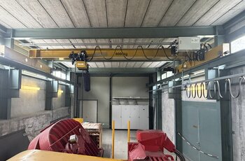 Un nouveau pont roulant GIS a récemment été installé dans une station de pompage de la ZASE. Il est principalement utilisé pour les travaux d'entretien et de maintenance.
