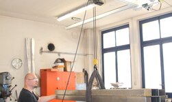 Platzsparendes Werkstatt-Kransystem für niederigen Raum