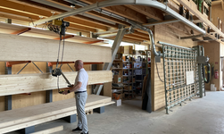 Kransystem mit Kurve für Beförderung von Holzplatten