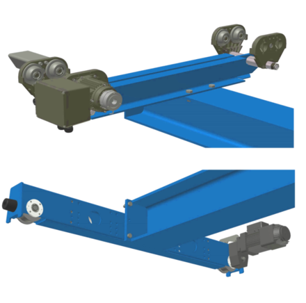 Rollenkasten und Kopfträger für Hallenkrane